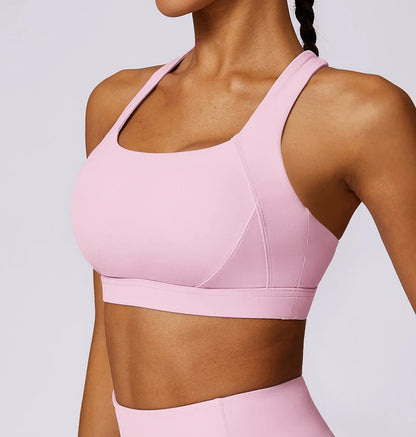 Hearuisavy Quick-Dry Backless Yoga Clothes Running Vest Women Workout Brassiere Fitness Gym Tank Top Women Push up Sports Bra - -