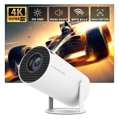 Portable 4K Projector - Home Cinema Outdoor Projetor - White - Video Projector