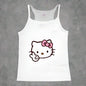 Y2K Hello Kitty Crop Top – Emo Girls Vintage Punk Tank - 37959- White - casualwear