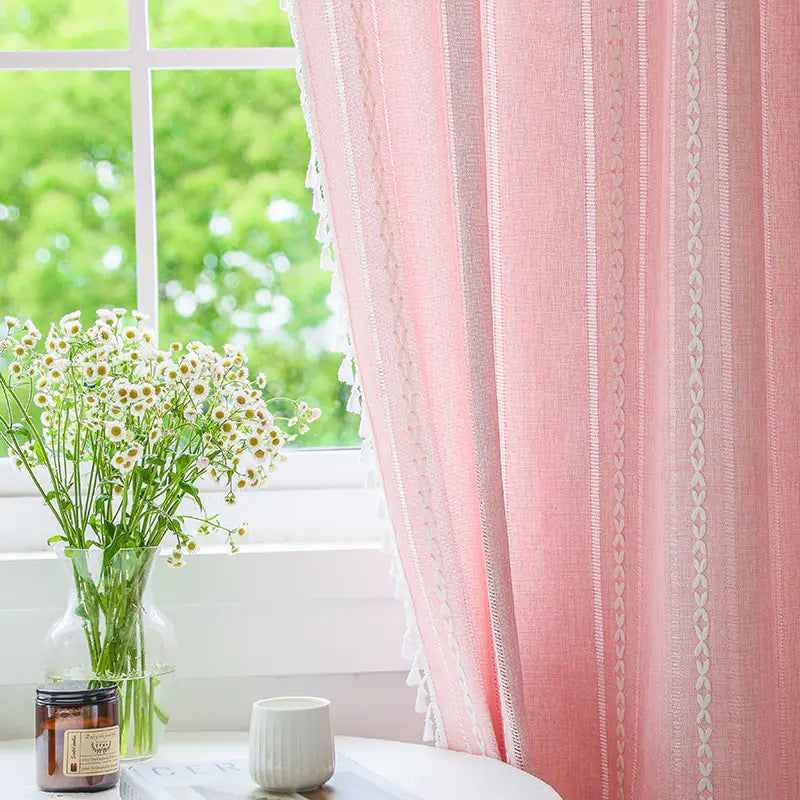 Faux Cotton Linen Semi-Blackout Curtains Kia Day Design