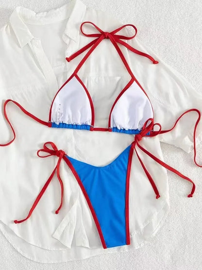 2026 Sexy Contrast Color Separates Micro Bikini Women's Swimsuit Female Swimwear Mini Thong Bikinis Set Two-piece Bathing Suit - -