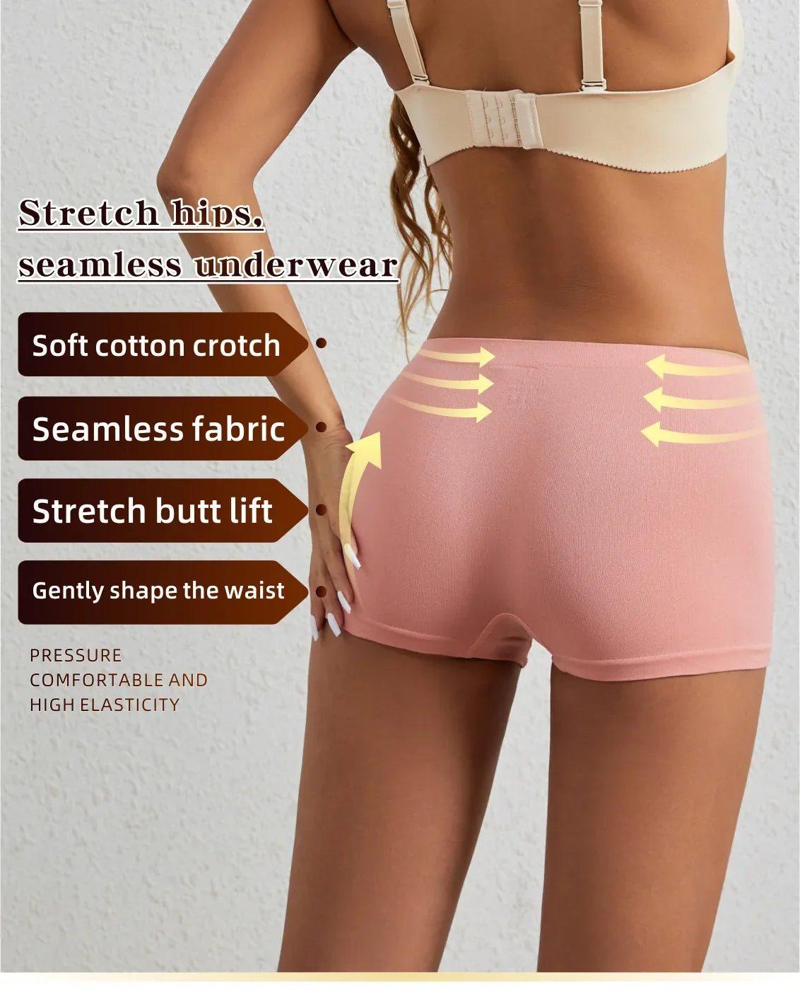 Women's underwear, compression pants, sports shorts, solid color underwear, comfortable and close fitting flat underwear - -