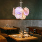 Murano Glass Disc Chandelier - Dia 12.6”(32cm) x H 9”(23cm) Pink - Chandelier