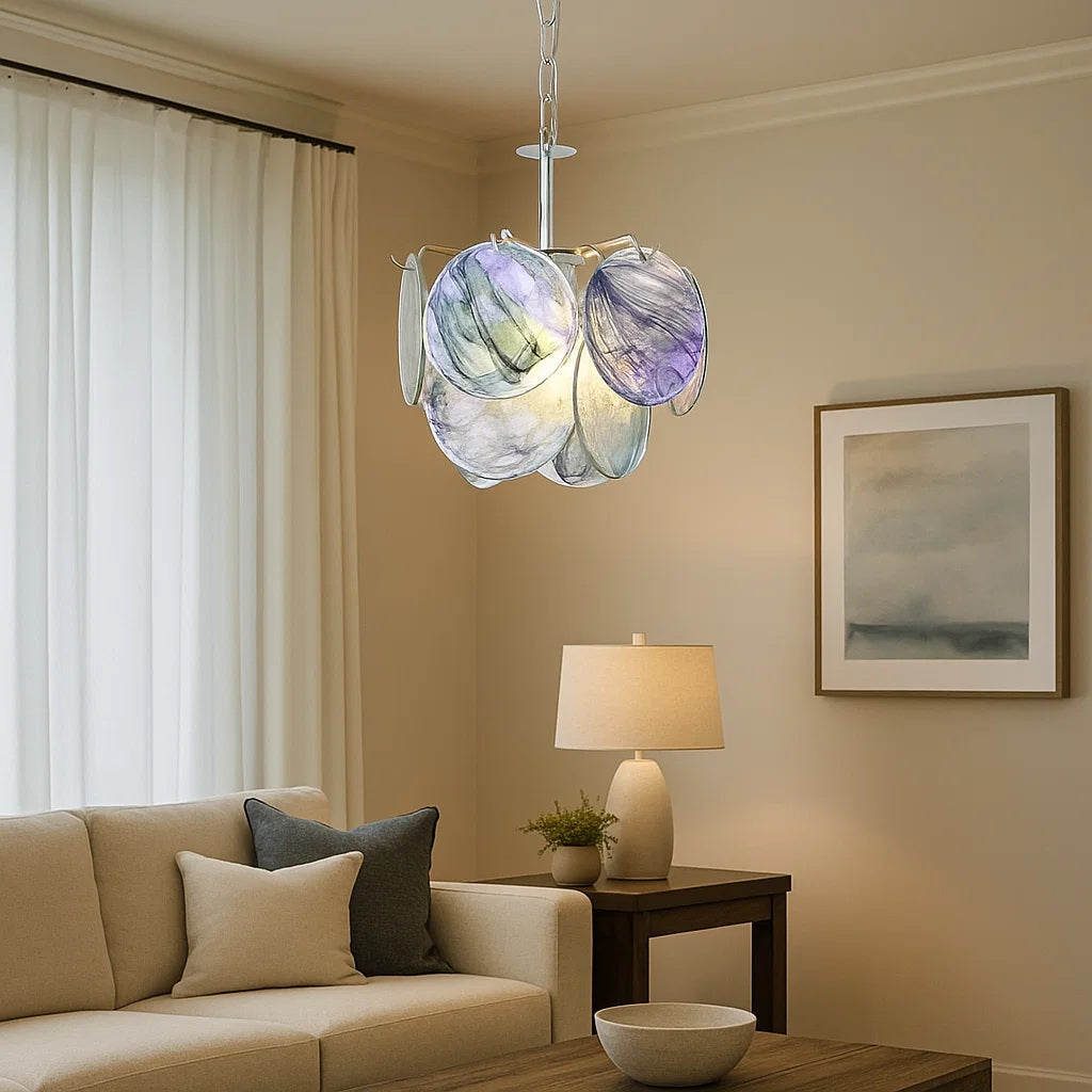 Murano Glass Disc Chandelier - - Chandelier