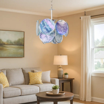 Murano Glass Disc Chandelier - - Chandelier