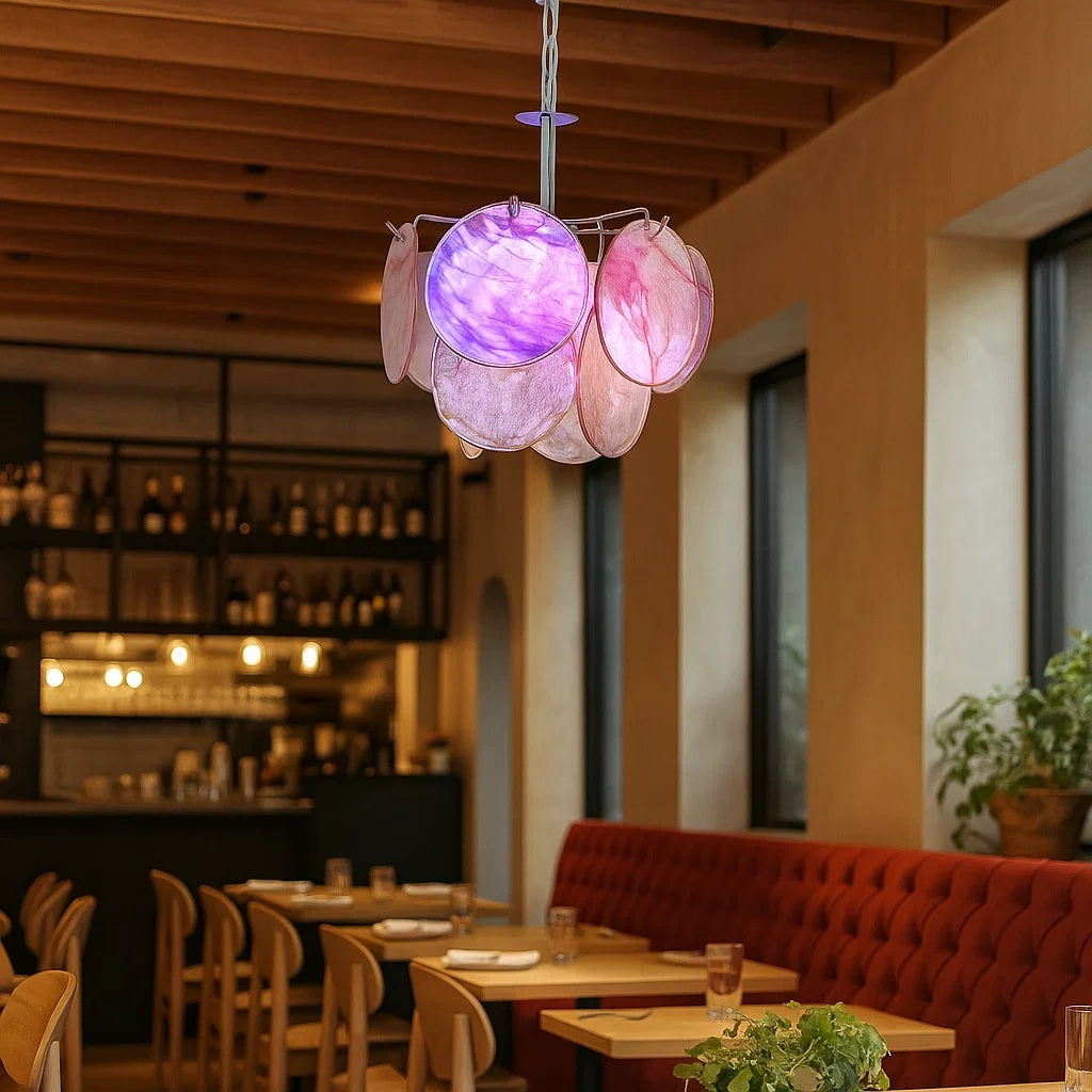 Murano Glass Disc Chandelier - - Chandelier