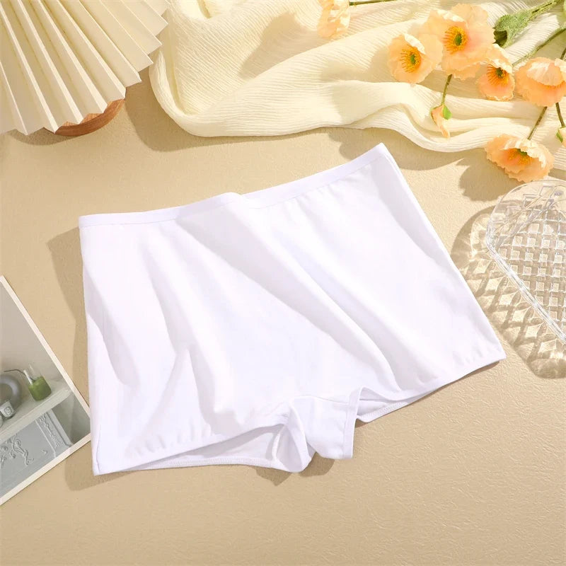 4PCS Women's Panties Cotton Seamless Sports Boxers Underwear Female Solid Color Briefs Cozy Lingerie Intimate Underpants XS-XL - -
