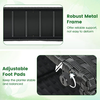 Set of 2 58 Inch Raised Garden Bed with Trellis and Wicker Planter Box- DirectDeals- {{Product type}}