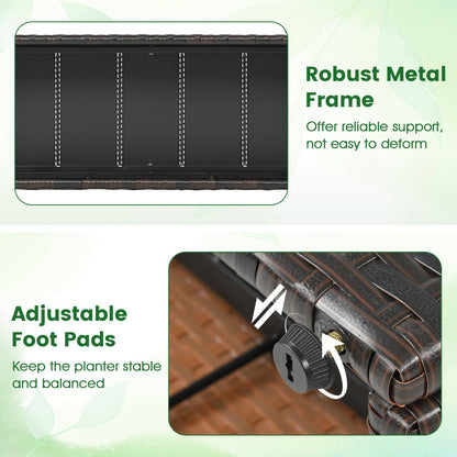 Set of 2 58 Inch Raised Garden Bed with Trellis and Wicker Planter Box- DirectDeals- {{Product type}}