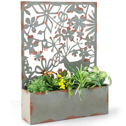 Set of 2 Decorative Raised Garden Bed with Trellises-Rust- DirectDeals- {{Product type}}