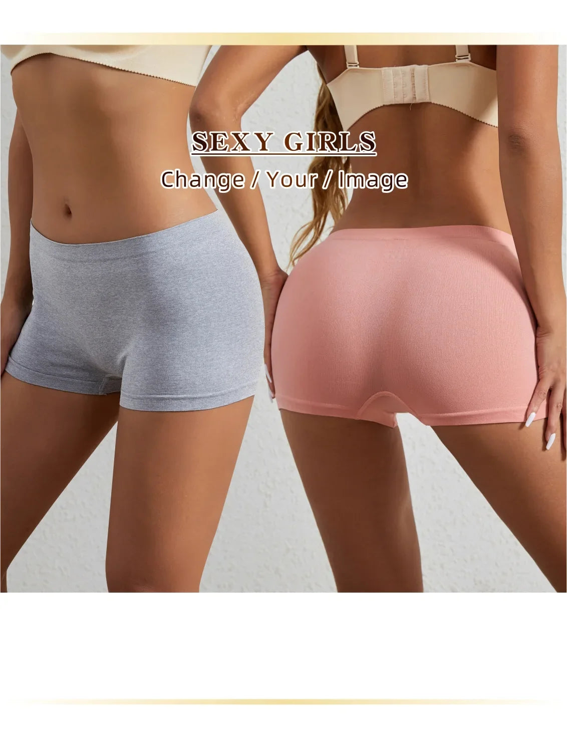 Women's underwear, compression pants, sports shorts, solid color underwear, comfortable and close fitting flat underwear - -