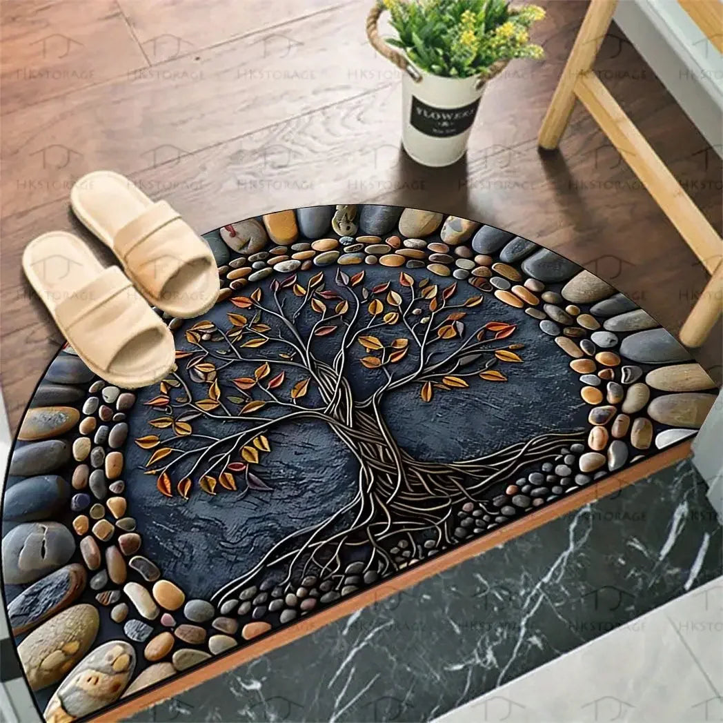 VIKAMA Bohemian Semi-Circular Carpet, Indoor And Outdoor Entrance Mat, Bathroom Door Mat, Soft And Anti-Slip Home Decoration. - LFLR-10 -