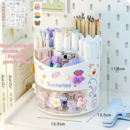 Multi-Purpose Rotating Organizer white sticker patchs