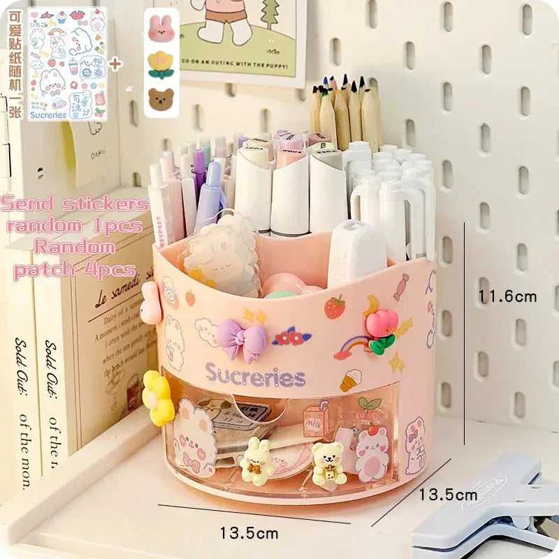 Multi-Purpose Rotating Organizer pink sticker patches