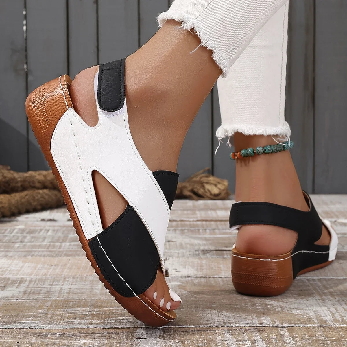Summer Shoes Women Sandals Plus Size Walking Shoes Casual Women Shoe Wedge Sandals Ladies Party Female Footwear Women Sandal - -