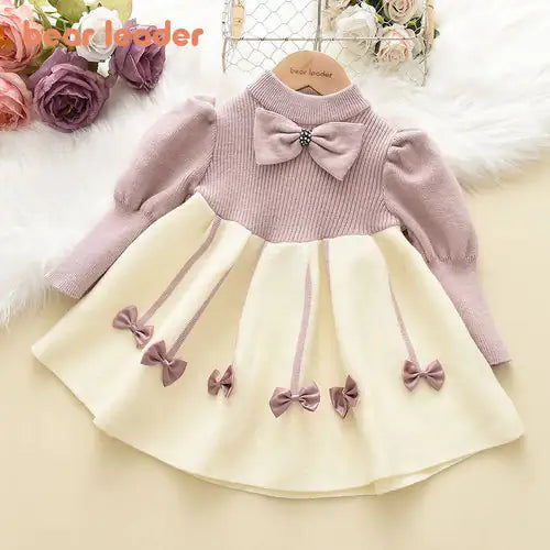 Girls Retro Cheongsam Sweater Dress - Kia Day Design