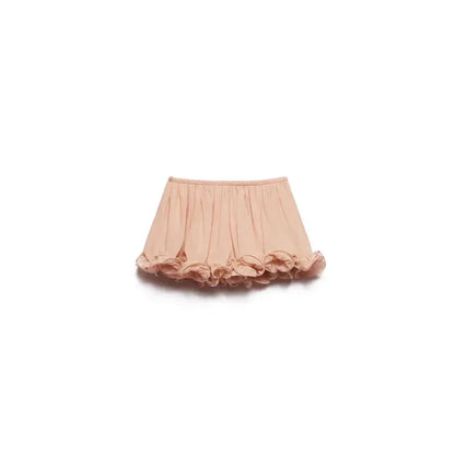 Elegant Ruffle Mini Skirt Set Women Sleeveless Halter Irregular Ruffles Top Mini Loose Short Skirts Sets 2025 Summer Lady Suit - -