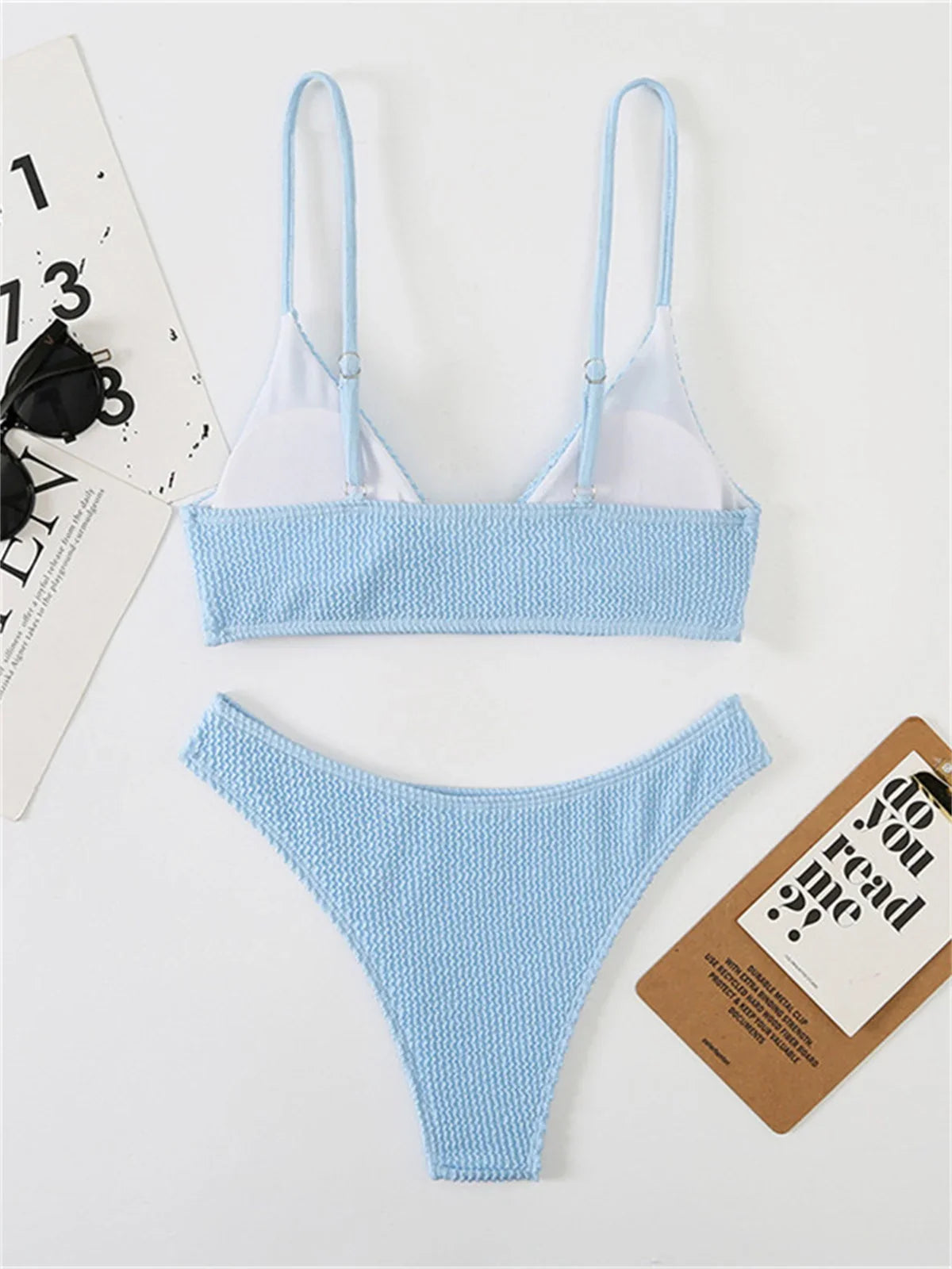 Sexy Extreme Micro Bikini Set 2024 Women White Black Wave V Neck Push Up Thong Swimsuit Beach Bathing Suit Two Piece Swimwear - -
