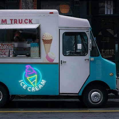 Neon Ice Cream Sign - - neon light