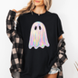 Shimmering Ghost Faux Glitter Comfort Colors Tee - Black - T-Shirt