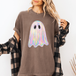 Shimmering Ghost Faux Glitter Comfort Colors Tee - Espresso Brown - T-Shirt