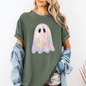Shimmering Ghost Faux Glitter Comfort Colors Tee - Moss Dark Green - T-Shirt