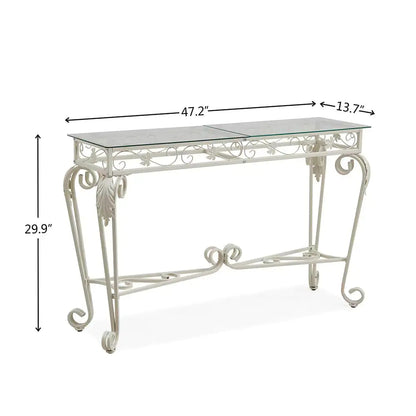 Tempered Glass Console Table with Storage Shelves - Kia Day Design