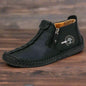 Genuine Leather Snow Boots Dark Black