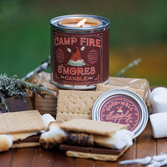 Campfire Smores Candle - Half Pint 8oz Cotton Wick - Candles