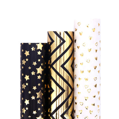 Black and White Wrapping Paper - Black-SLS - wrapping paper