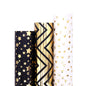 Black and White Wrapping Paper - Black-SLS - wrapping paper