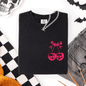 Spooky Skull Cherries Coquette Halloween Skeleton Limited Edition Comfort Colors Tee - Black - T-Shirt