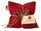 Hot Cherry Square Pillow in Red Denim - - Pillow