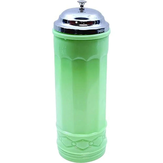 Green Jadeite Straw Jar with Metal Lid - Kia Day Design