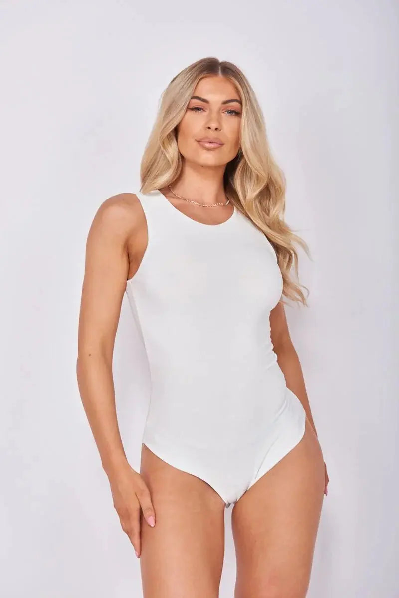 Camel Sleeveless Bodysuit