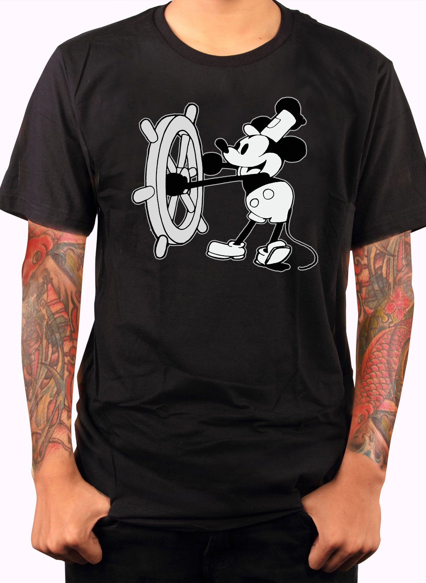 Steamboat Willie T-Shirt - Black T-Shirt -