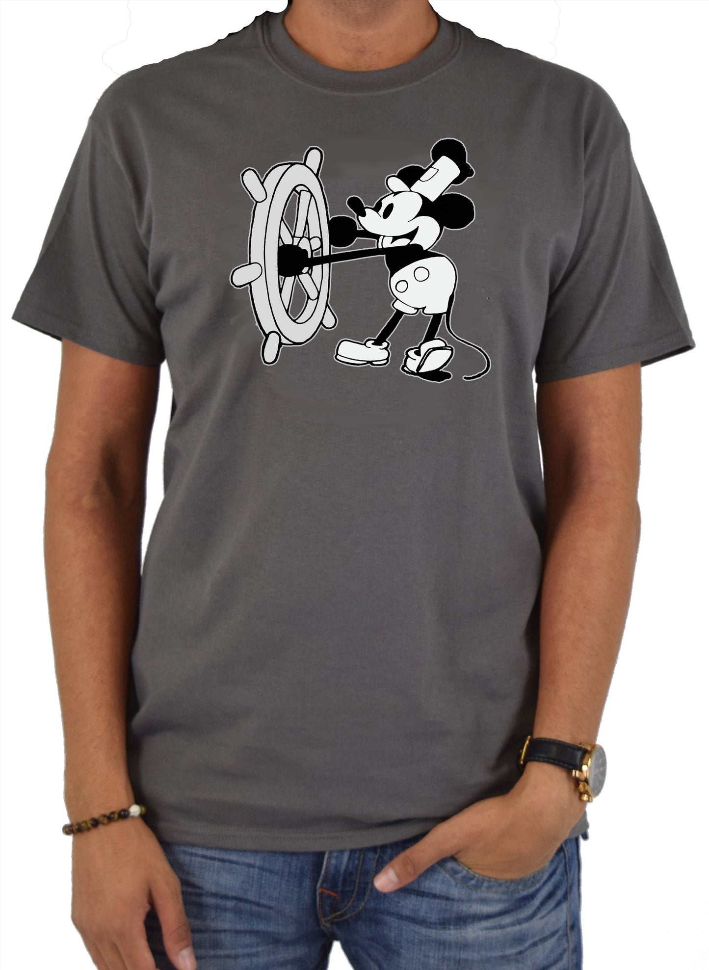 Steamboat Willie T-Shirt - Charcoal T-Shirt -