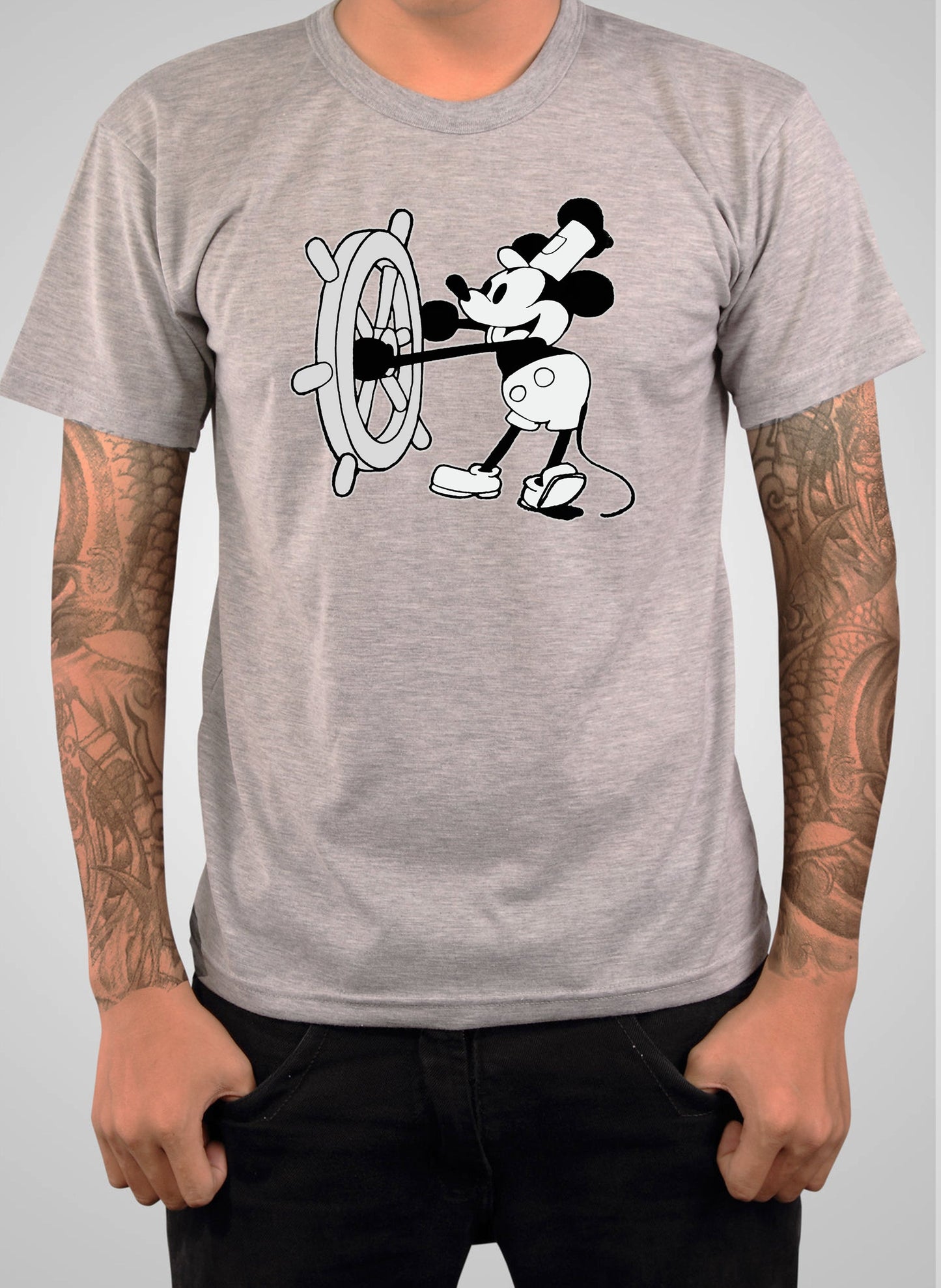 Steamboat Willie T-Shirt - Heather Grey T-Shirt -