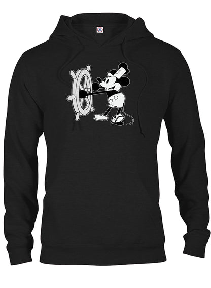 Steamboat Willie T-Shirt - Black Hoodie -