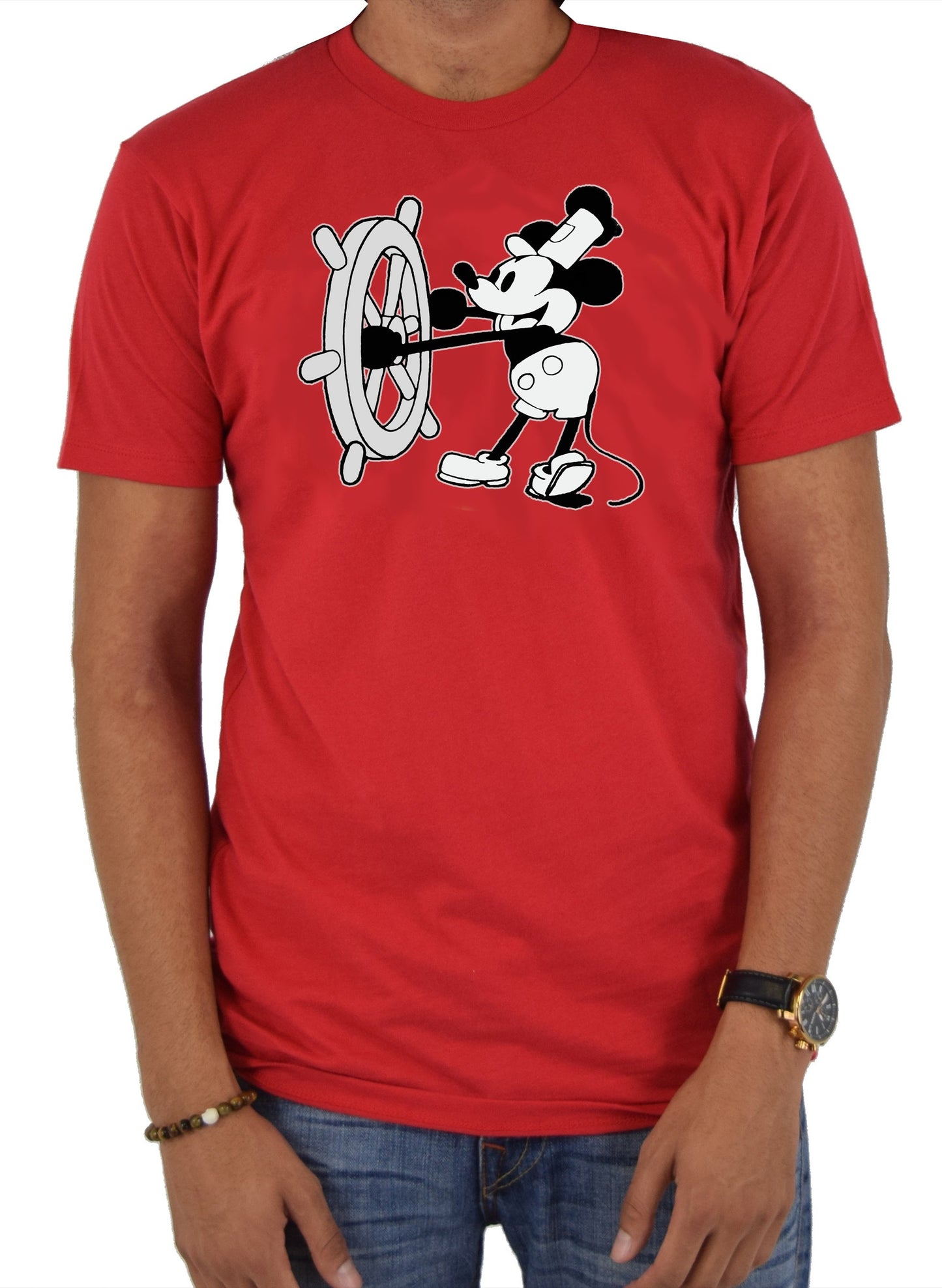 Steamboat Willie T-Shirt - Red T-Shirt -