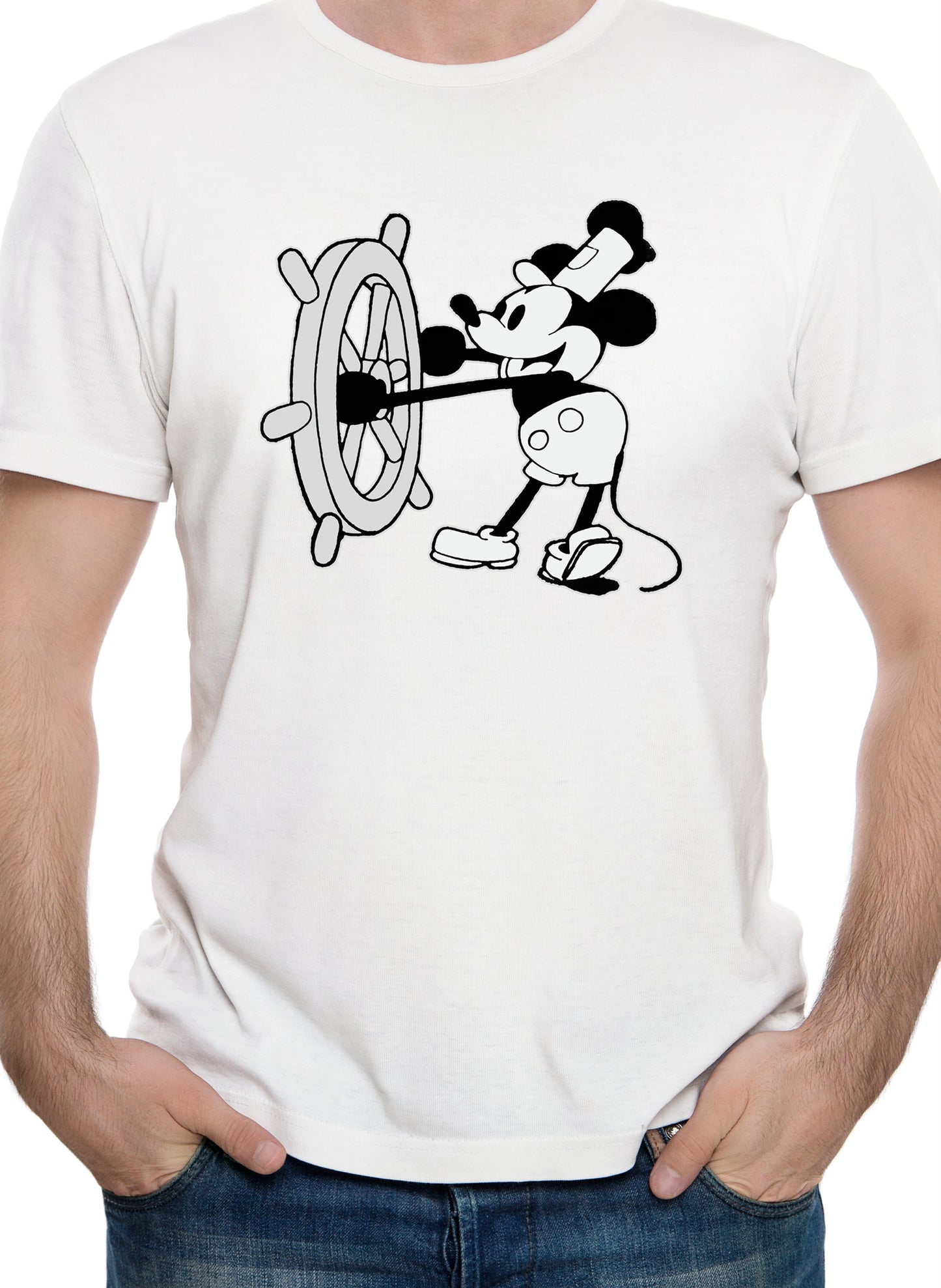 Steamboat Willie T-Shirt - White T-Shirt -