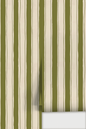 Riviera Stripe Wallpaper, off-white and olive green- Samantha Santana Creative- {{Product type}}