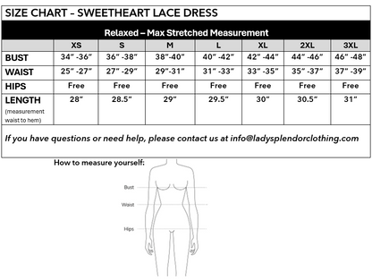 The Sweetheart Lace Dress in Black - - Dress