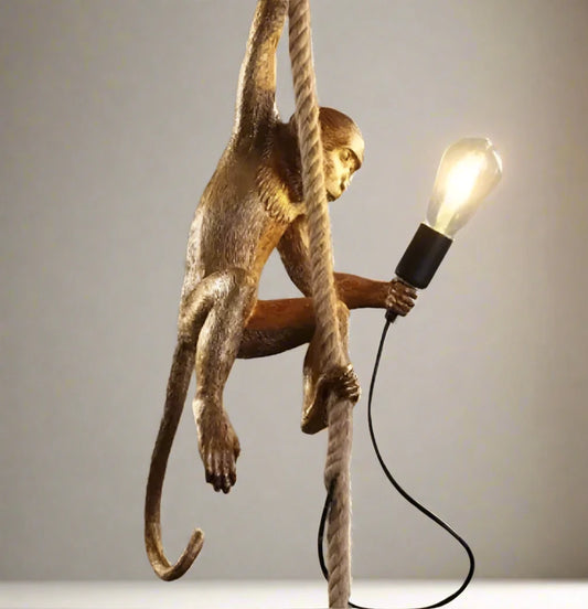 Resin Black White Gold Monkey Lamp Pendant Light For Living Room Lamps