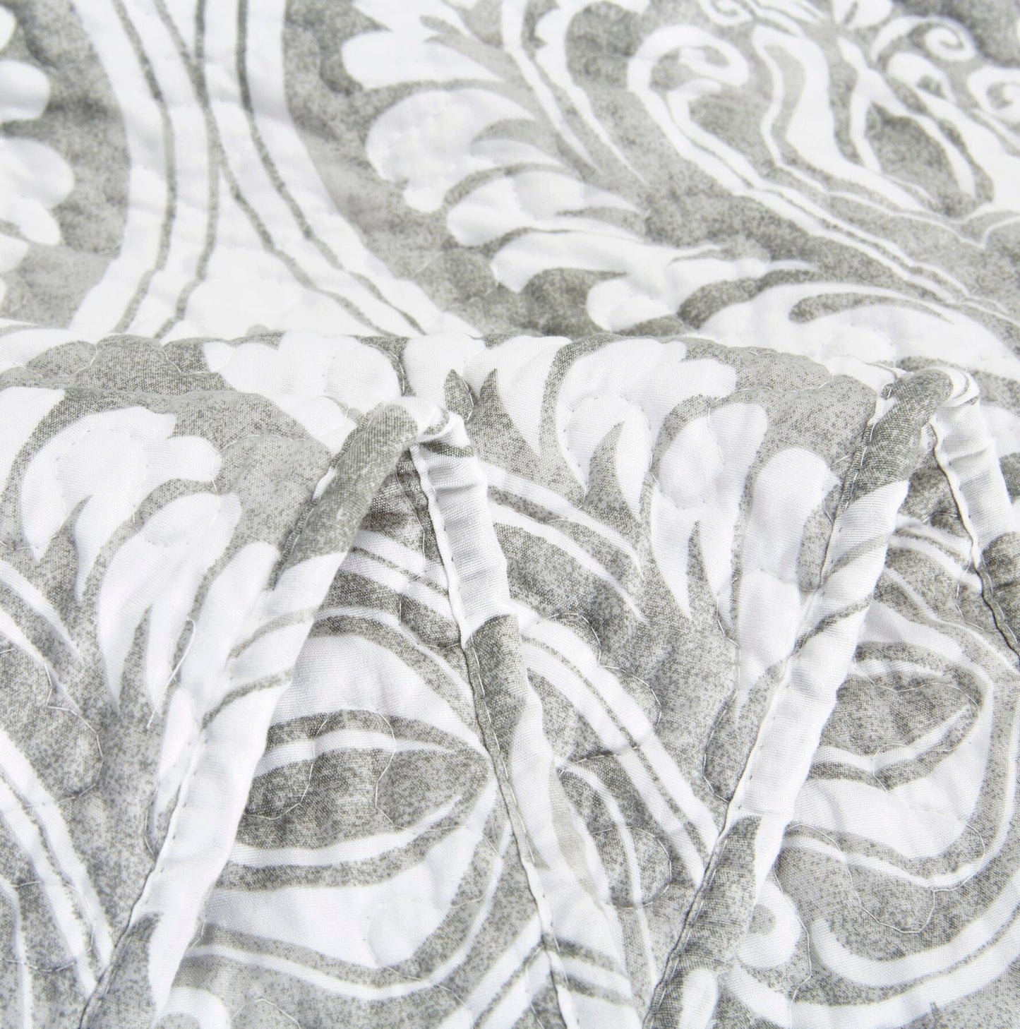 Tache Dreamy Moon Sky Ogee Damask Heather Gray White Quilt Set (TB300) - - Quilt / Bedspread