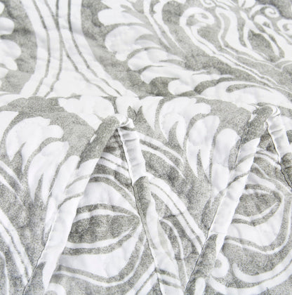 Tache Dreamy Moon Sky Ogee Damask Heather Gray White Quilt Set (TB300) - - Quilt / Bedspread