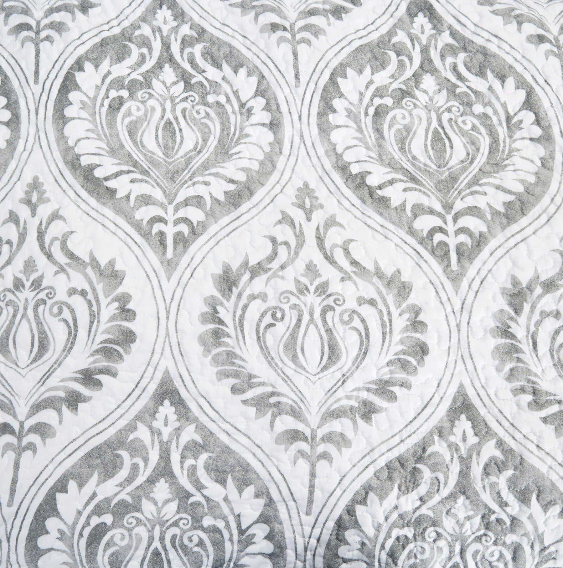 Tache Dreamy Moon Sky Ogee Damask Heather Gray White Quilt Set (TB300) - - Quilt / Bedspread