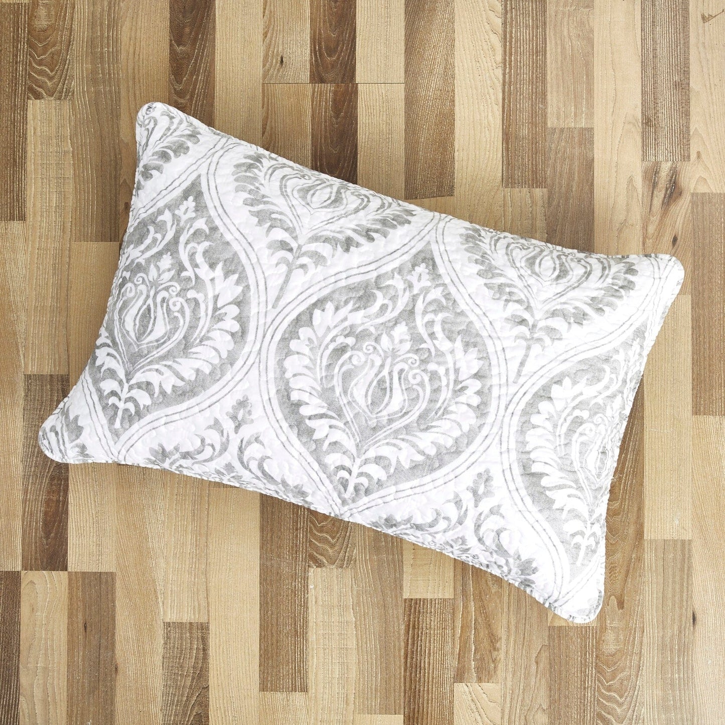 Tache Dreamy Moon Sky Ogee Damask Heather Gray White Quilt Set (TB300) - - Quilt / Bedspread