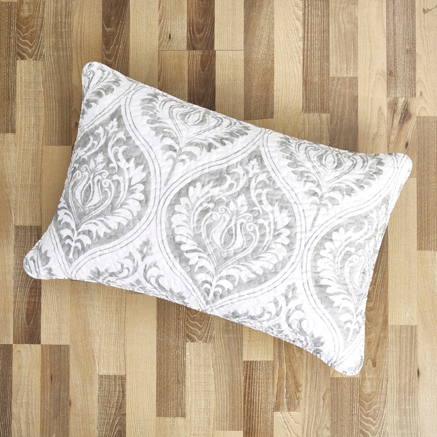 Tache Dreamy Moon Sky Ogee Damask Heather Gray White Quilt Set (TB300) - - Quilt / Bedspread