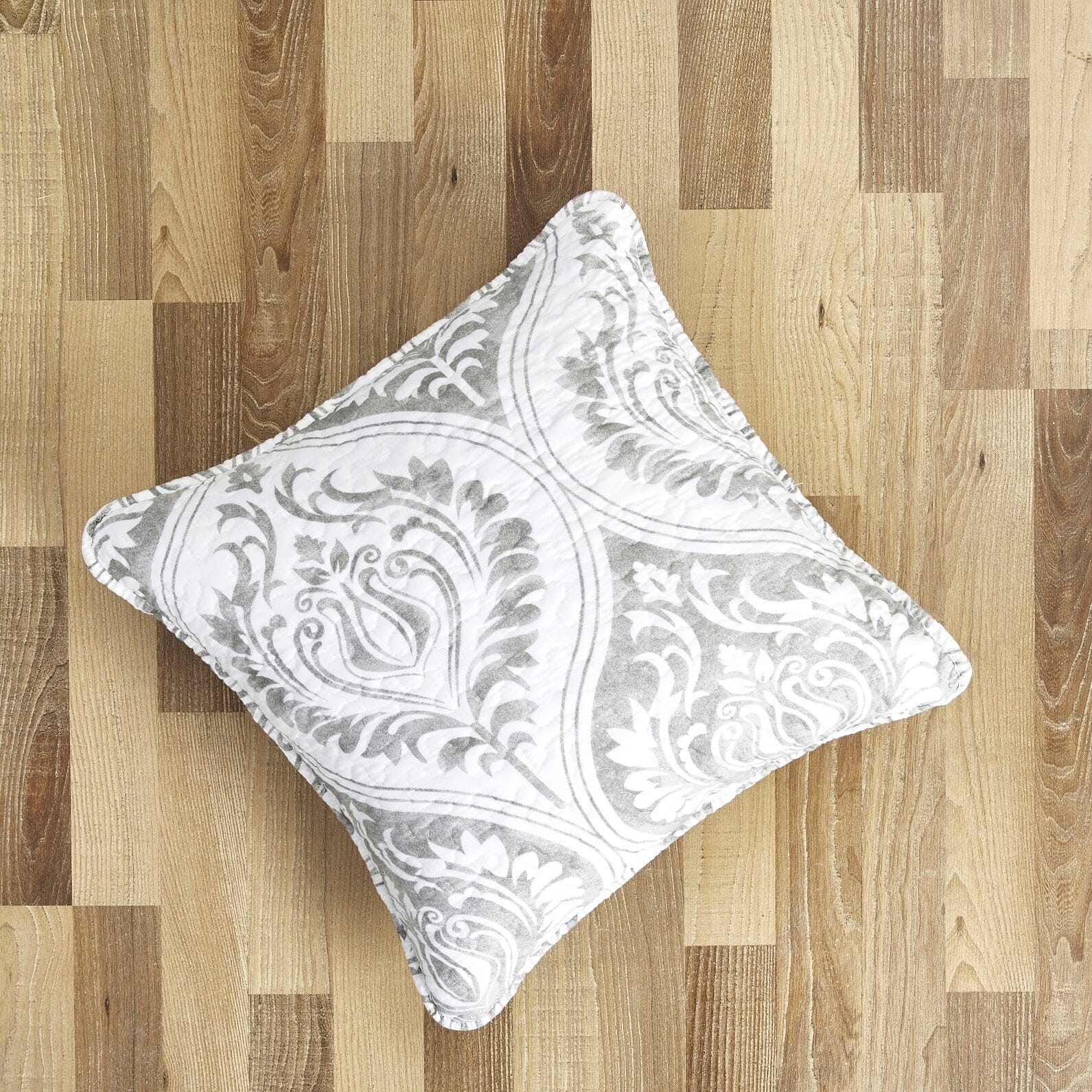 Tache Paisley Damask Matelasse Austere Grey Moon Sky Cushion Cover / Euro Sham (TB300-199) - - Euro Sham / Cushion Cover